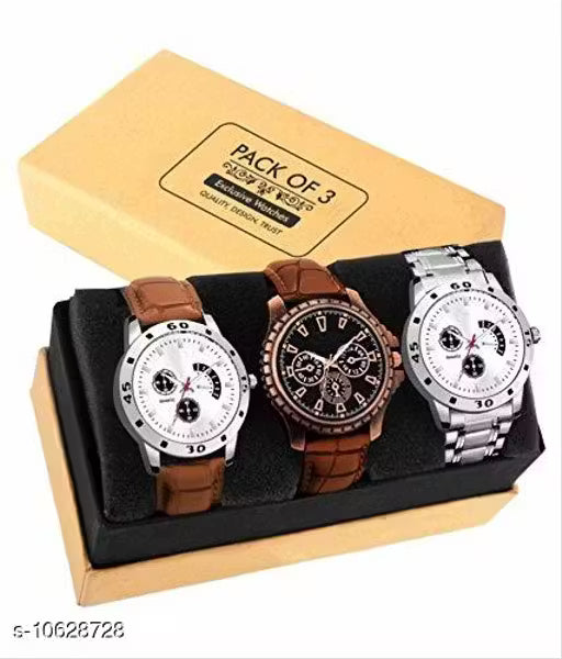 Classic Men Brown Leather Analog Watch