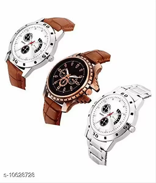 Classic Men Brown Leather Analog Watch