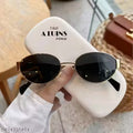 A LUINS Retro Oval Sunglasses For Women & Men | Trending, Stylish & Durable Metal Frame Vintage 90s Sunglasses With UV 400 Protection Lenses