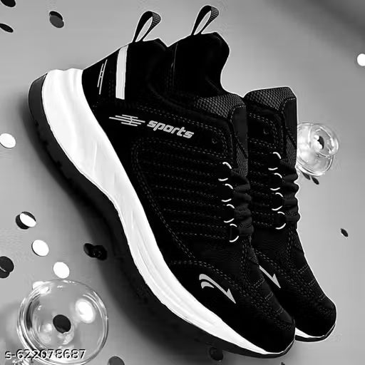 Sports Shoes with Laces for Running, Jogging and Walking, Lightweight and Comfortable Shoes with Upper Mesh Fabric for Men & Boys