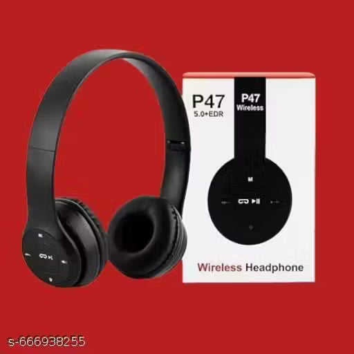P-47, Wireless Headphones with Deep Bass Sound,Comfortable Cushioned Earpads for Music and Calls