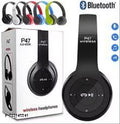 P47 BT Compatible Headphones BT Headphones Radio Aux Jack Fone Headset Foldable Card Plug-In Wireless Headset Radio Aux Cable Fone Headset Foldable Card Plug-In Wireless Headset