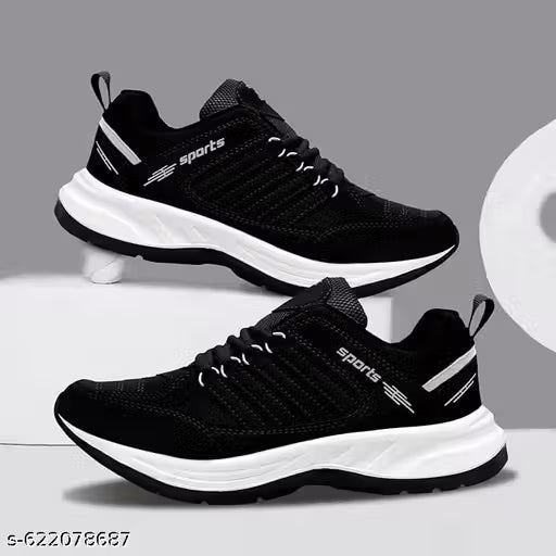 Sports Shoes with Laces for Running, Jogging and Walking, Lightweight and Comfortable Shoes with Upper Mesh Fabric for Men & Boys