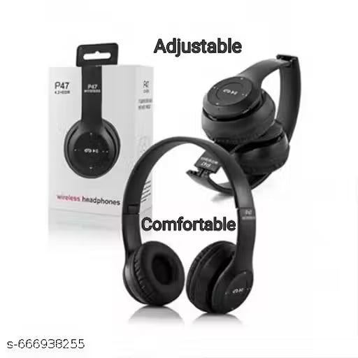 P-47, Wireless Headphones with Deep Bass Sound,Comfortable Cushioned Earpads for Music and Calls